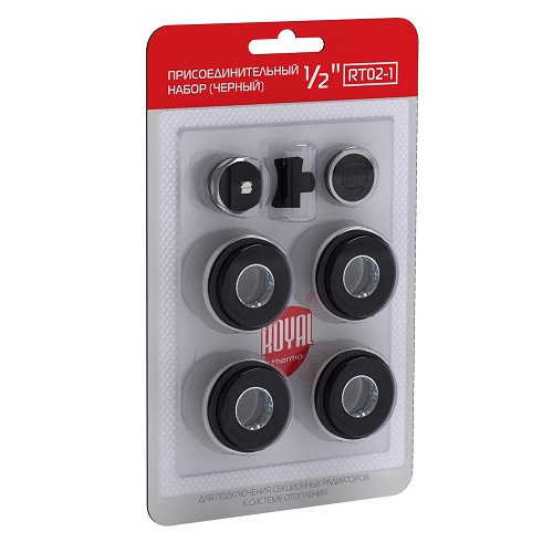 Набор для радиатора без кронштейнов ROYAL Thermo / Noir Sable 1/2" (черный)