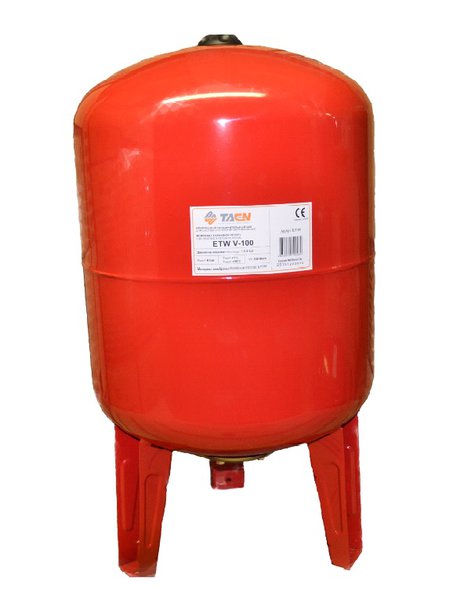Бак расширительный мембранный КРАСНЫЙ 100 л. TAEN ETW V-100 (отопление)