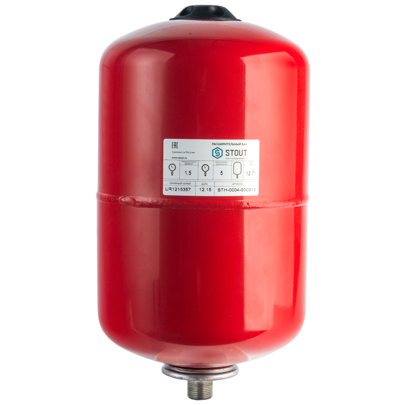 Бак расширительный мембранный КРАСНЫЙ 12 л. STOUT STH-0004-000012 (отопление)