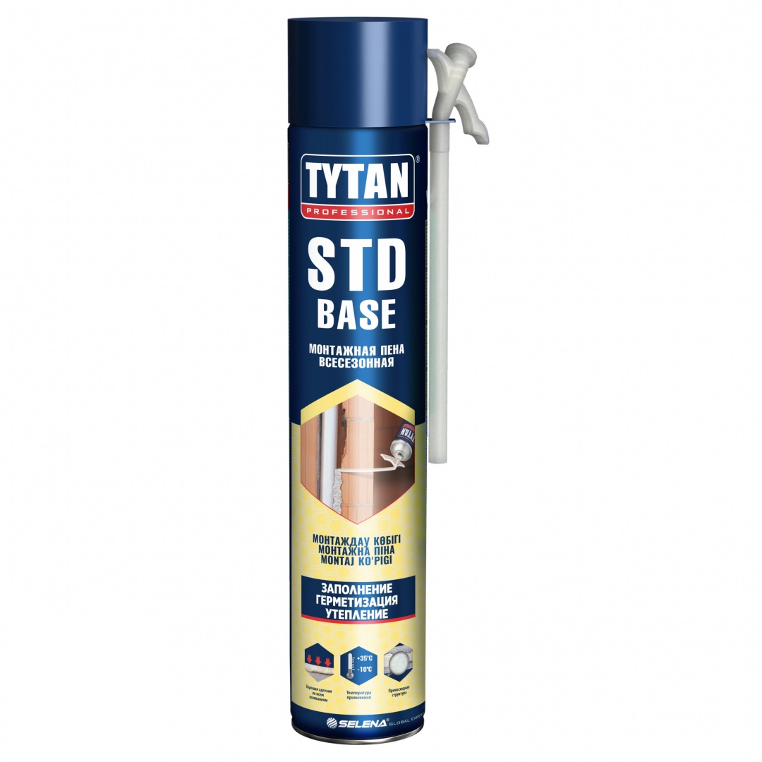 Пена монтажная 750 мл TYTAN STD Base бытовая всесезонная (-10С до +30С) 15874